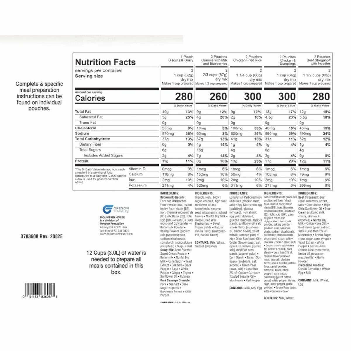 Mountain House Just In Case 3-Day Emergency Food Supply 3 Mountain House Just In Case 3-Day Emergency Food Supply - Image 3