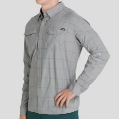 NRS Long Sleeve Guide Shirt - Men's 25 NRS Long Sleeve Guide Shirt - Men's -Climbing Accessories Outlet Shop 10012 02 Sharkskin Model FrontCrop 102021 2000x2000 rsz 86574.1647975369