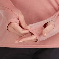 NRS Silkweight Hoodie - Women's -Climbing Accessories Outlet Shop 10140 05 Mauve Model Detail2 090221 2000x2000 rsz 19826.1647968653