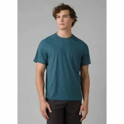 Prana Calder Short Sleeve Pocket Top - Men's (Spring 2022) -Climbing Accessories Outlet Shop 1969381 BLUEFIN rsz 47340.1663872200