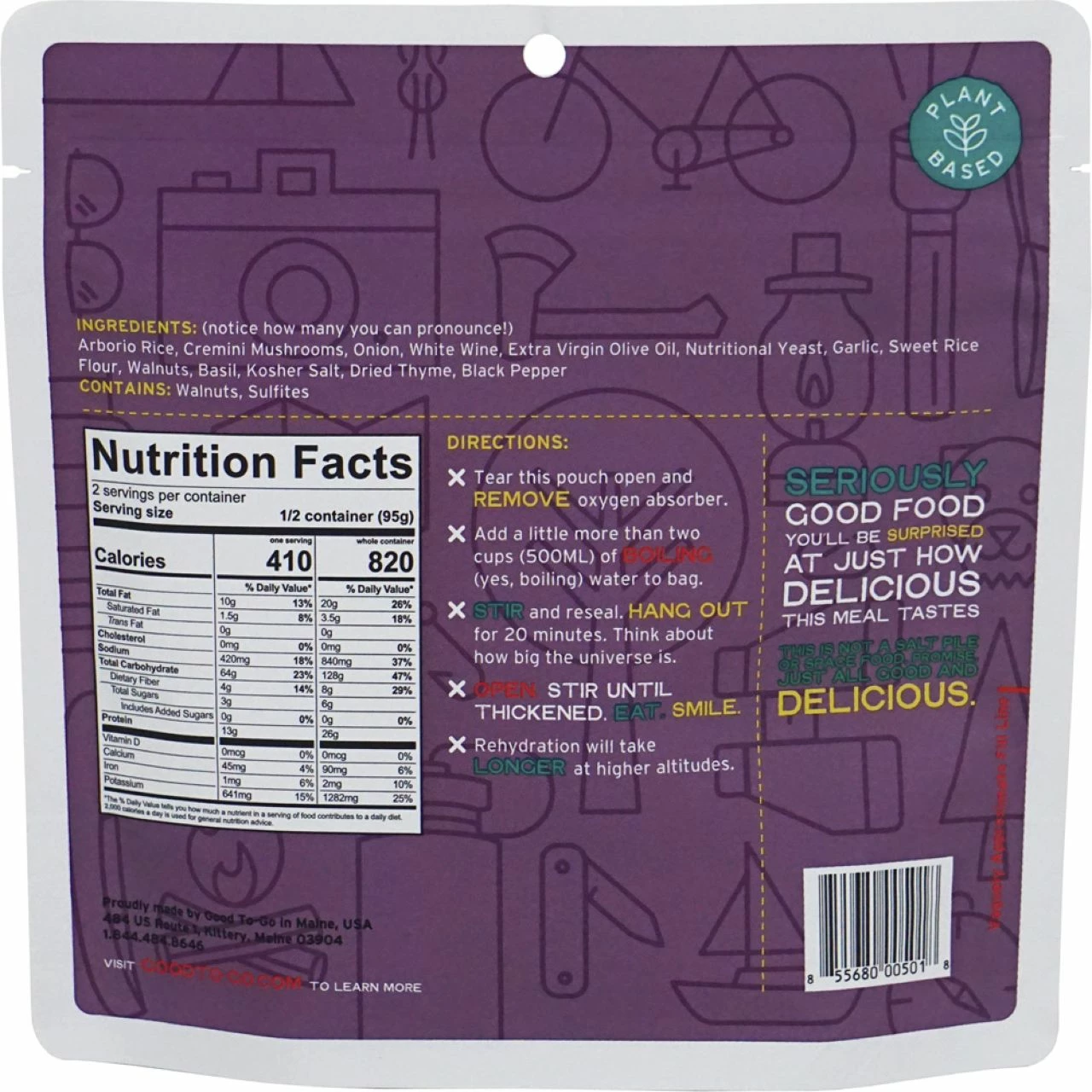 Good To-Go Herbed Mushroom Risotto - 2 Servings 2 Good To-Go Herbed Mushroom Risotto - 2 Servings - Image 2