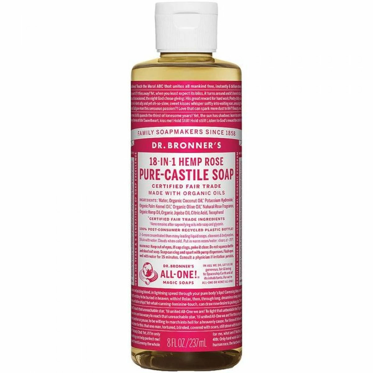 Dr. Bronner's Soap - Rose 2 Dr. Bronner's Soap - Rose - Image 2