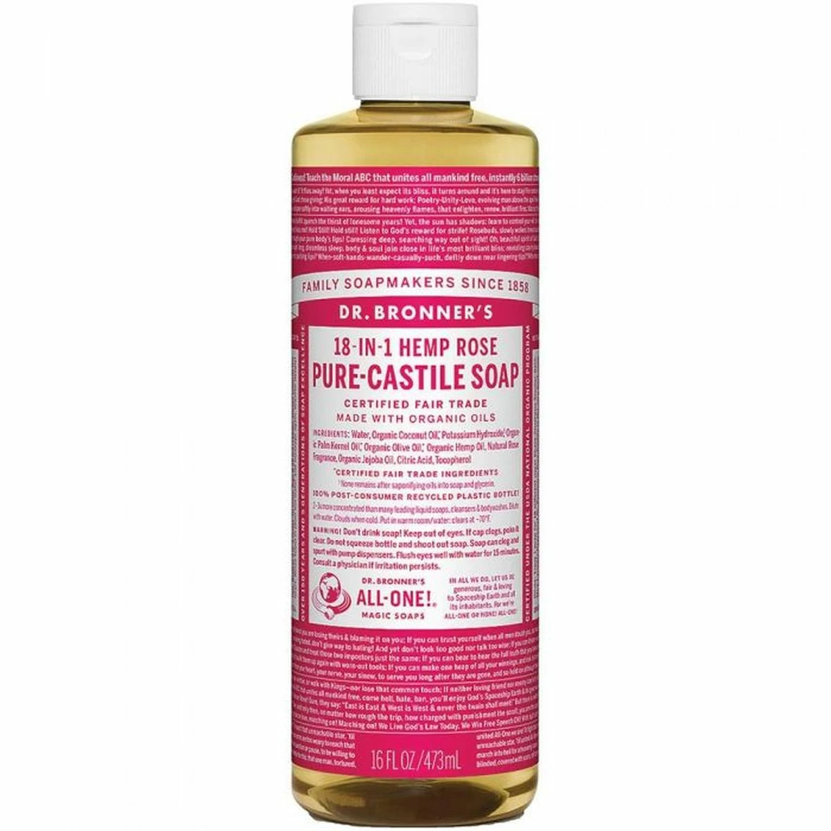 Dr. Bronner's Soap - Rose 3 Dr. Bronner's Soap - Rose - Image 3