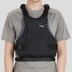 NRS Ion PFD - Unisex -Climbing Accessories Outlet Shop 40056 03 Black Model FrontCrop 041522 rsz 70776.1677266662