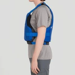 NRS Ion PFD - Unisex -Climbing Accessories Outlet Shop 40056 03 Blue Model Side 041522 rsz 95980.1677266662