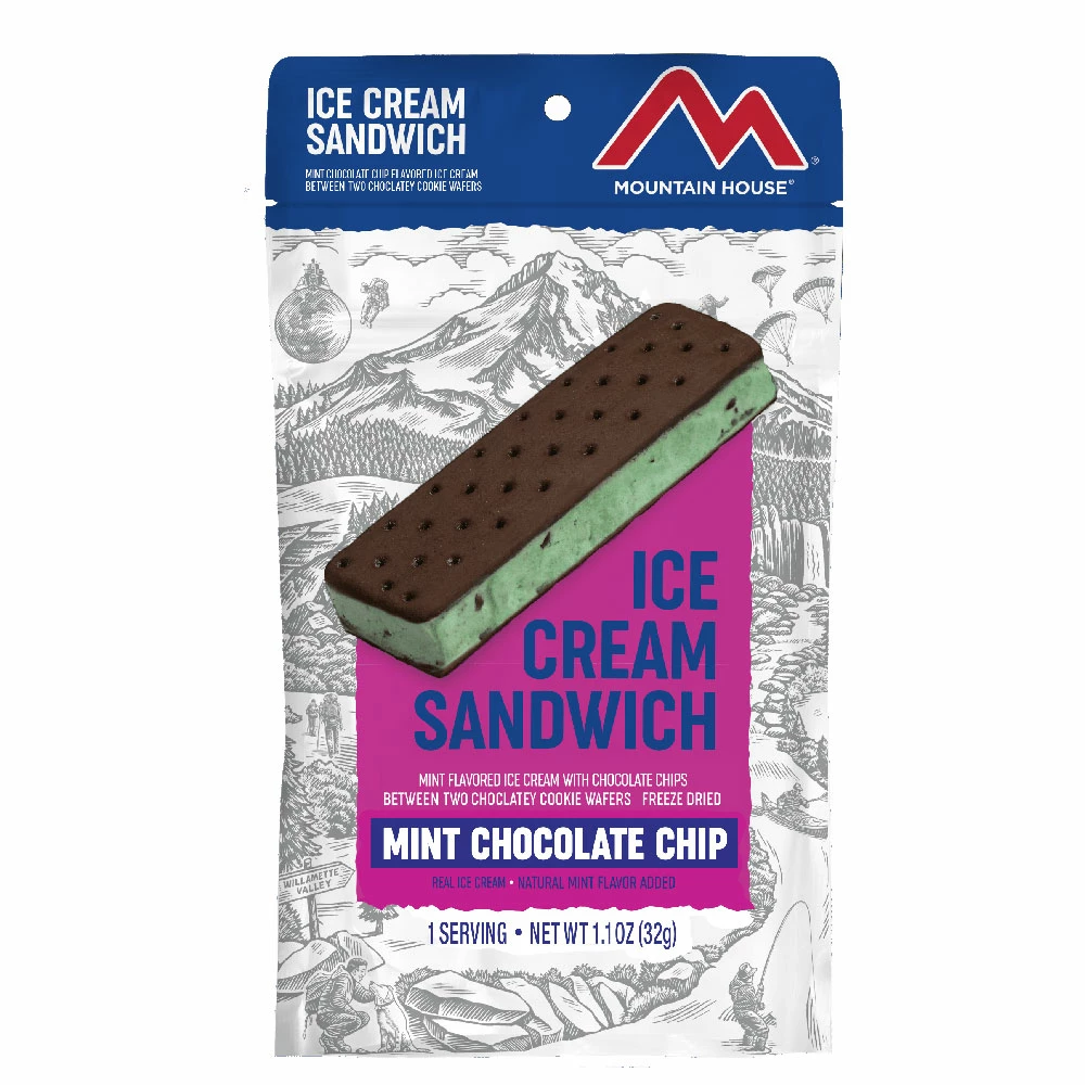Mountain House Mint Chocolate Chip Ice Cream Sandwich 1 Mountain House Mint Chocolate Chip Ice Cream Sandwich