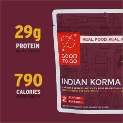 Good To-Go Indian Vegetable Korma - 2 Servings 9 Good To-Go Indian Vegetable Korma - 2 Servings -Climbing Accessories Outlet Shop 5 GTG Korma Double 1006 CalsProtein S22 rsz 13762.1654190454