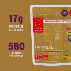 Good To-Go Oatmeal 10 Good To-Go Oatmeal -Climbing Accessories Outlet Shop 5 GTG Oatmeal Single 1101 CalsProtein S22 rsz 53692.1654189831
