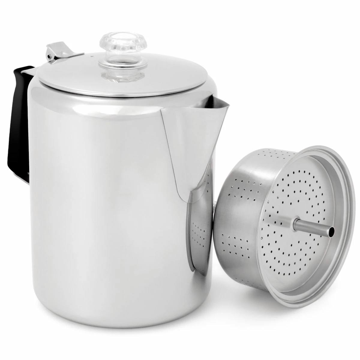 GSI Outdoors Glacier Stainless 12 Cup Perc With Silicone Handle 1 GSI Outdoors Glacier Stainless 12 Cup Perc With Silicone Handle