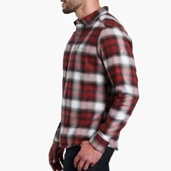 KUHL Law Flannel Long Sleeve - Men's (Fall 2022) -Climbing Accessories Outlet Shop 7373 Law Flannel LS Oxblood Side rsz 14825.1676589436