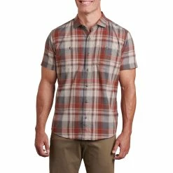 KUHL Styk Short Sleeve - Men's (Spring 2022) -Climbing Accessories Outlet Shop 7383 styk Campfire Red front rsz 84954.1658338080