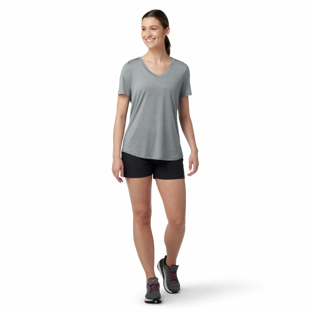 Smartwool Merino Sport 120 V-Neck Short Sleeve - Women's (Spring 2022) 2 Smartwool Merino Sport 120 V-Neck Short Sleeve - Women's (Spring 2022) - Image 2
