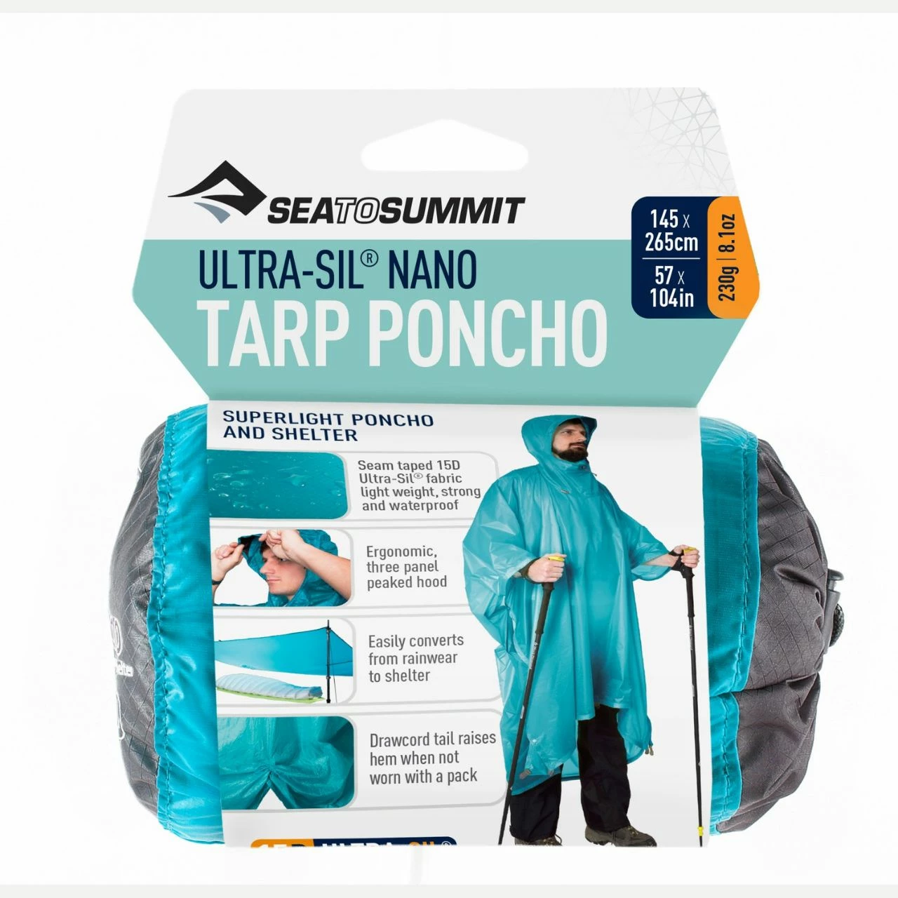 Sea To Summit Ultra-Sil Nano Tarp Poncho 3 Sea To Summit Ultra-Sil Nano Tarp Poncho - Image 3