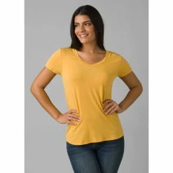 Prana Foundation Short Sleeve V Neck - Women's (Spring 2022) -Climbing Accessories Outlet Shop W11170142 BIRCHHEATHER rsz 68053.1644208739