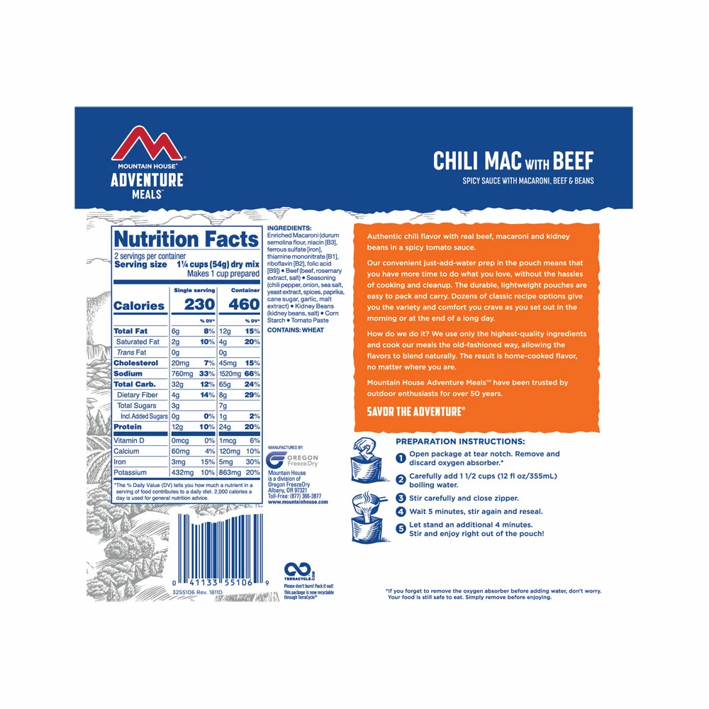 Mountain House Chili Mac With Beef 2 Mountain House Chili Mac With Beef - Image 2