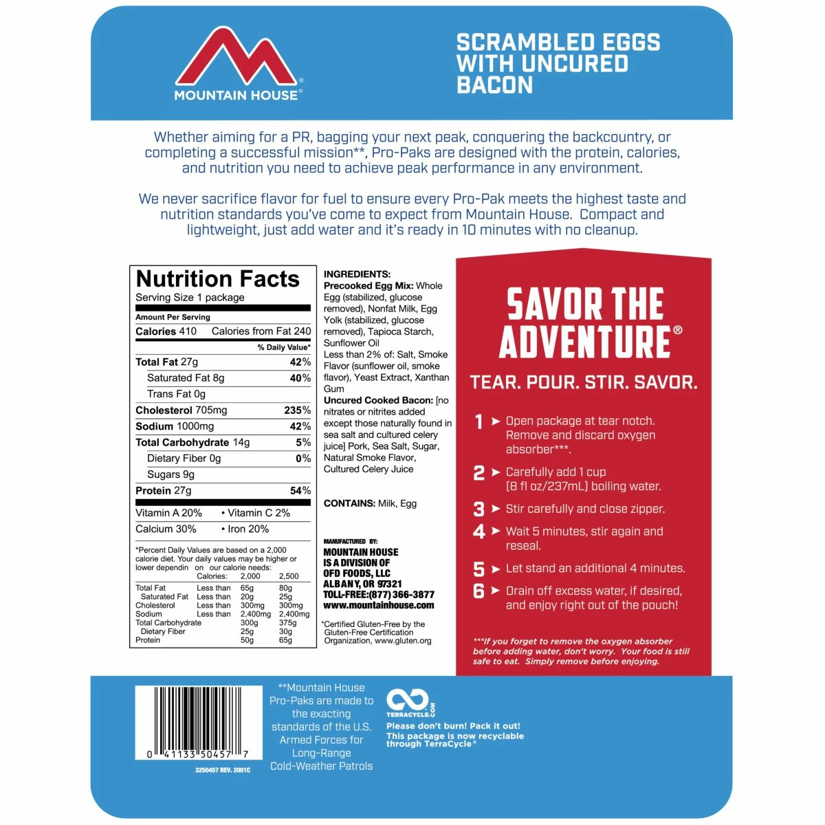 Mountain House Scrambled Eggs With Bacon - Pro-Pak 2 Mountain House Scrambled Eggs With Bacon - Pro-Pak - Image 2