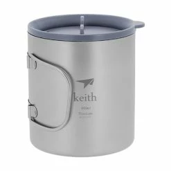 Keith Double-Wall Titanium Mug With Folding Handle And Lid 6 Keith Double-Wall Titanium Mug With Folding Handle And Lid -Climbing Accessories Outlet Shop ks816 3 19650.1653507757