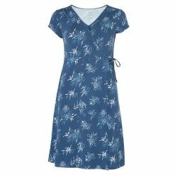 Sherpa Padma Wrap Dress - Women's (Spring 2022) -Climbing Accessories Outlet Shop padma wrap dress blue front 31793.1664924762