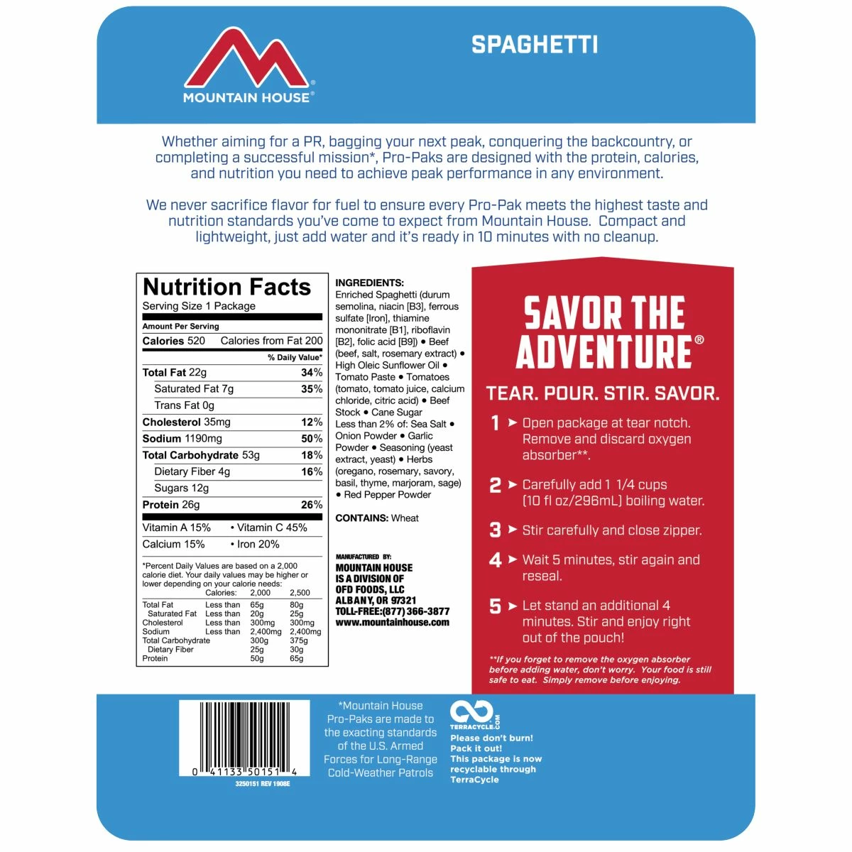 Mountain House Classic Spaghetti With Meat Sauce - Pro-Pak 2 Mountain House Classic Spaghetti With Meat Sauce - Pro-Pak - Image 2