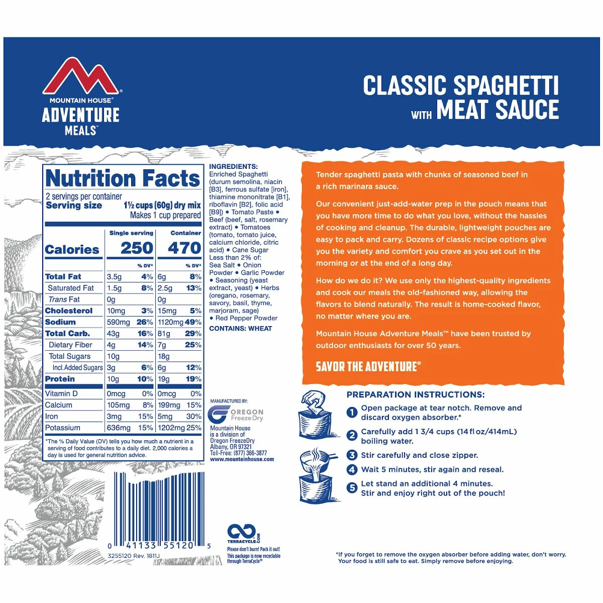 Mountain House Classic Spaghetti With Meat Sauce 2 Mountain House Classic Spaghetti With Meat Sauce - Image 2