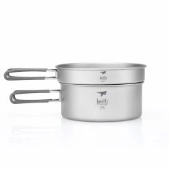Keith 2-Piece Titanium Pot And Pan Cook Set -Climbing Accessories Outlet Shop ti6017 1 1 97660.1653507572