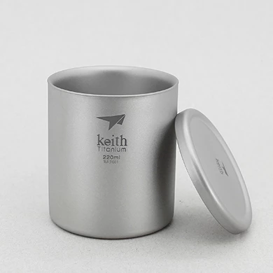 Keith Double-Wall Titanium Mug With Lid 1 Keith Double-Wall Titanium Mug With Lid