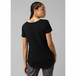 Prana Foundation Short Sleeve V Neck - Women's (Spring 2022) -Climbing Accessories Outlet Shop w11170142 black alt 2foundationssvneck rsz 59992.1644208737