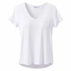 Prana Foundation Short Sleeve V Neck - Women's (Spring 2022) -Climbing Accessories Outlet Shop w11170142 white alt 9 49886.1644208737